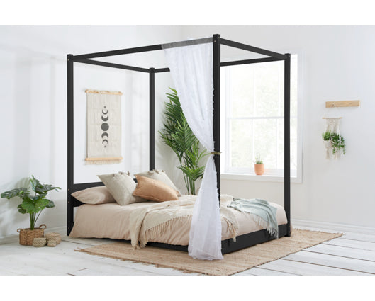 Darwin Four Poster Double Bed - Black