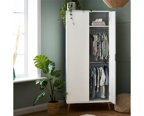 Maya Double Wardrobe - White with Natural