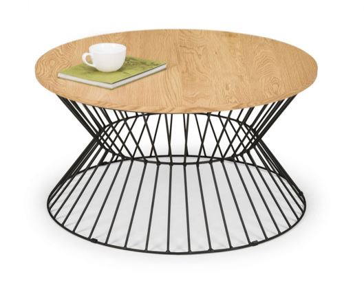 JERSEY ROUND WIRE COFFEE TABLE - EURO OAK