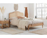 Leonie King Rattan Bed - Oak