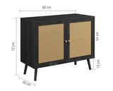 Croxley Rattan 2 Door Sideboard - Black