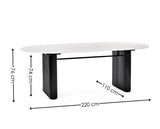 Bolivia Oval Dining Table White & Black