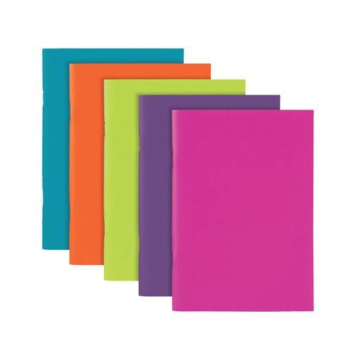 Polypropylene Covered Notebooks A5 40 Sheets Assorted (10 Pack) 301746