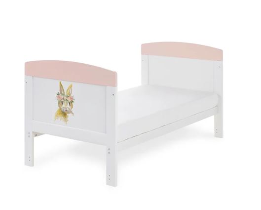 Grace Inspired Cot Bed-Water Colour Rabbit Pink