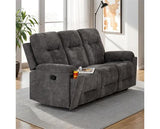 Guildford 3 Seater Recliner Sofa - Grey Fabric