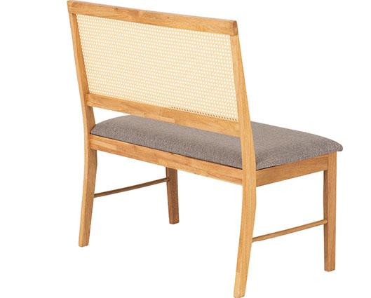 ELLIS DINING BENCH - OAK EFFECT/GREY FABRIC