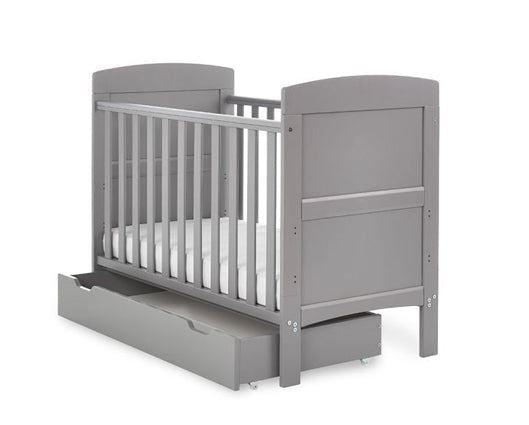 Grace Mini Cot Bed, Under Drawer + Fibre Mattress - Taupe Grey