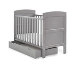Grace Mini Cot Bed, Under Drawer + Fibre Mattress - Taupe Grey