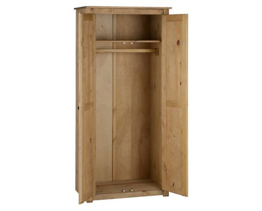 Panama 2 Door Wardrobe - Natural Wax