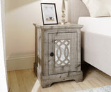 Amelie 1 Door Mirrored Bedside Table Mexican Grey