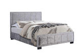 Hannover King Bed - Steel Crushed Velvet