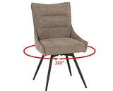 LEWIS SWIVEL DINING CHAIR (X2 PER BOX) - FAWN FABRIC