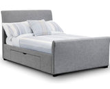 Capri Fabric Bed with Drawers Light Grey 150CM