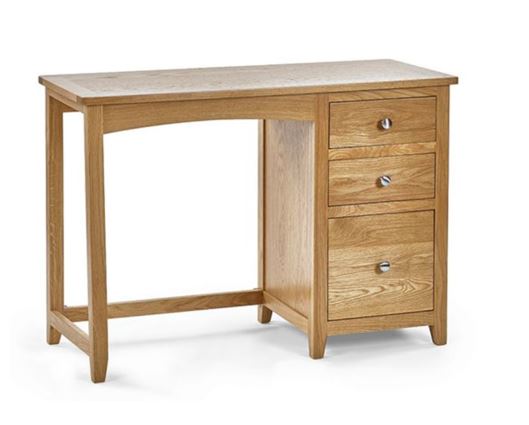 MALLORY SINGLE PEDESTAL DRESSING TABLE + STOOL SET  FSC MIX 70% (INT-COC-002320)