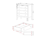 Como 4 Drawer Chest-White