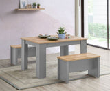 Lisbon Dining Table 120cm with 2 Benches Set