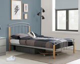 Tetras Single Bed Frame - Silver & Oak