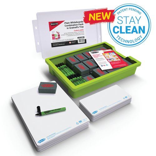 Show-me A4 Whiteboards Classroom Tray Kits (Pack of 30) GTC&#47;SMB