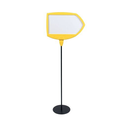 Bi-Office Yellow Arrow Floor Sign Magnetic Drywipe Surface SIG01010909