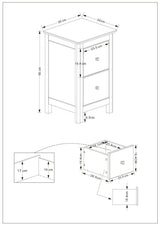 Nairn White 2 drawer petite bedside cabinet