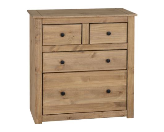 Panama 2+2 Drawer Chest - Natural Wax