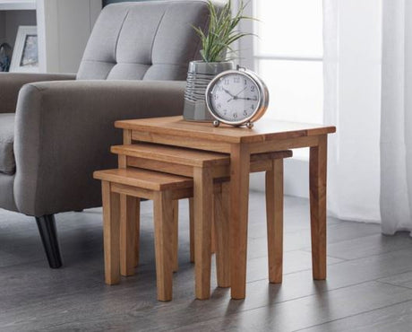 CLEO NEST OF TABLES - NATURAL OAK FINISH