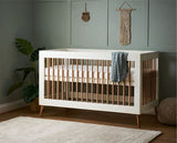Maya Cot Bed - White with Natural