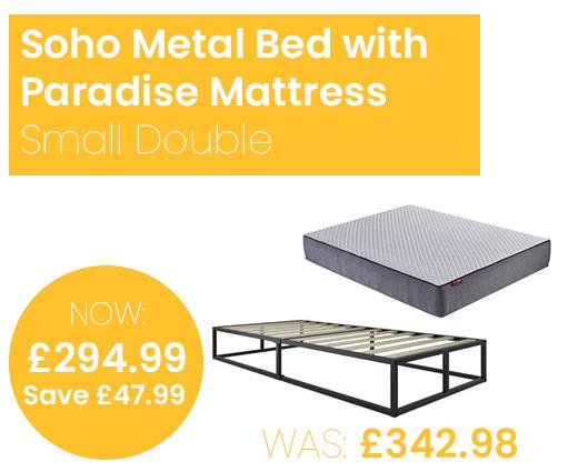 Soho Metal Platform Bed with SleepSoul Paradise Mattress - Small Double