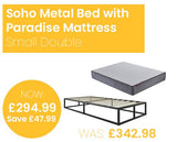 Soho Metal Platform Bed with SleepSoul Paradise Mattress - Small Double