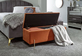 Mystica ottoman storage bench russet