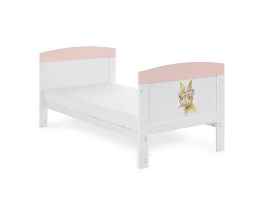 Grace Inspire Cot Bed & Under Drawer - Water Colour Rabbit Pink