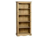 Corona Tall Bookcase - Distressed Waxed Pine