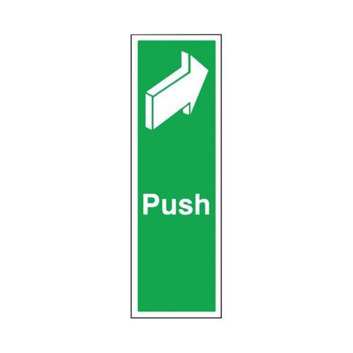 Safety Sign Push 150x50mm Self-Adhesive (Universal symbol and colour scheme) FX05512S