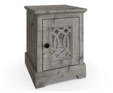 Amelie 1 Door Mirrored Bedside Table Mexican Grey