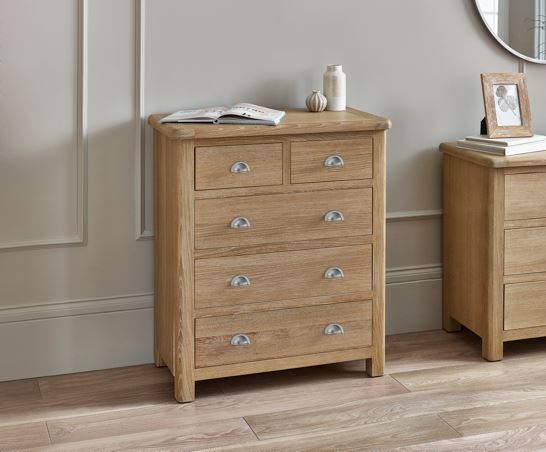 Memphis Limed Oak 3 + 2 Drawer Chest