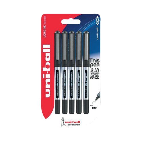 Uni-Ball UB-150 Eye Rollerball Pen Fine Black (5 Pack) 153544322