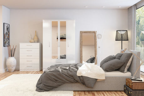 Lynx 4 Door 2 Drawer Wardrobe With Mirror