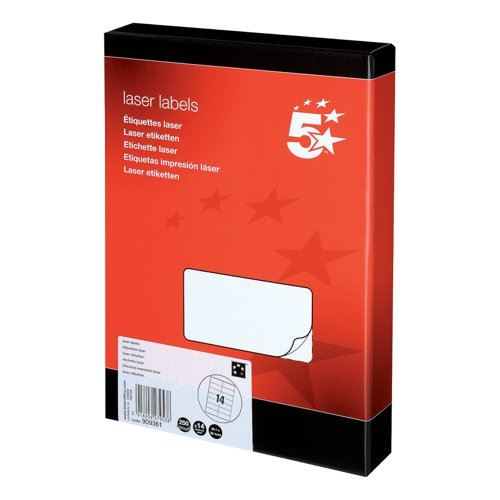 5 Star Office Multipurpose Labels Laser Copier Inkjet 99.1x38.1mm White (Pack of 3500)