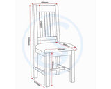 WINDSOR SLATTED DINING CHAIR (X2 PER BOX) - NATURAL OAK/OAT FABRIC