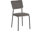 SHELDON DINING CHAIR (X4 PER BOX) - GREY VELVET FABRIC