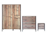 Horton 3 Piece Bedroom Set 4 Door Wardrobe