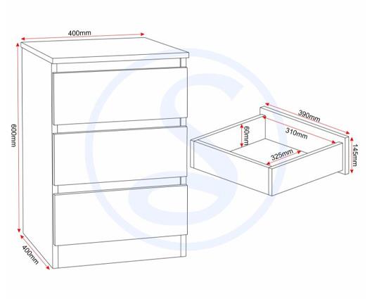 MALVERN 2 DOOR WARDROBE BEDROOM SET - GREY
