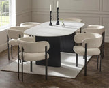 Bolivia Oval Dining Table White & Black