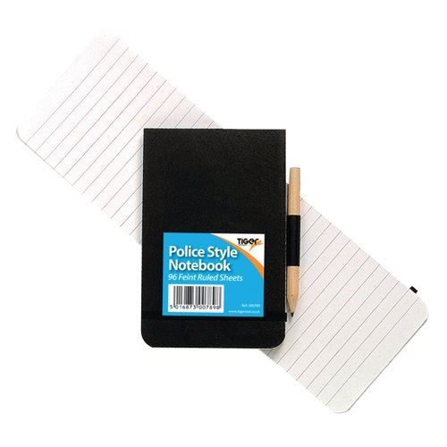 Tiger Police Style Notebook including Pencil (12 Pack) 300789