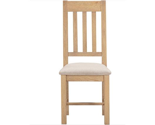 WINDSOR SLATTED DINING CHAIR (X2 PER BOX) - NATURAL OAK/OAT FABRIC