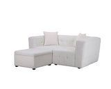 Milo 2 Seater Sofa With Footstool- White