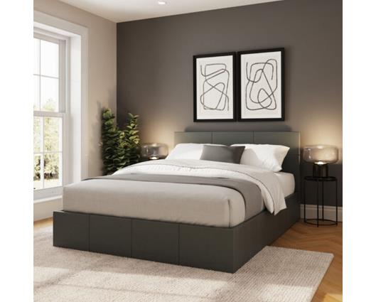 Serena Side Lift Ottoman King Bed - Light Grey