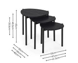 Lorette Teardrop Nesting Side Table Black Ash
