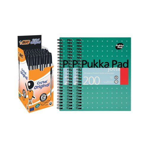 BIC Cristal Pack 50 + FOC Pack 3 Pukka Metallic Jotta Pad