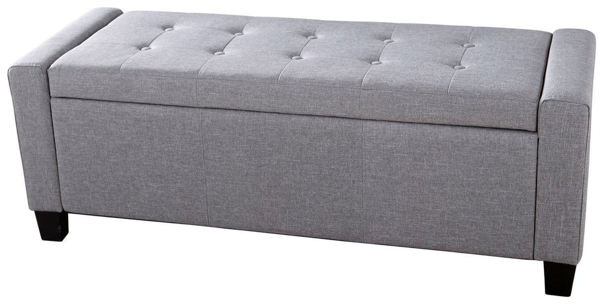 Verona ottoman bench grey fabric